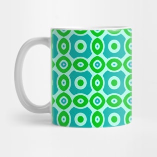 Blue and Green Geometric PAttern Mug